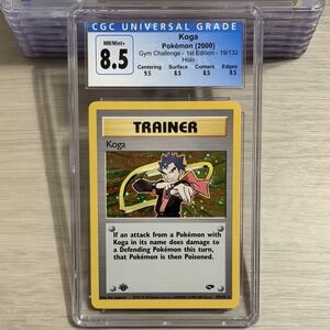 Koga Holo 19/132 1st Ed CGC 8.5 Subgrades TCG 2000 Pokemon Gym Challenge WOTC